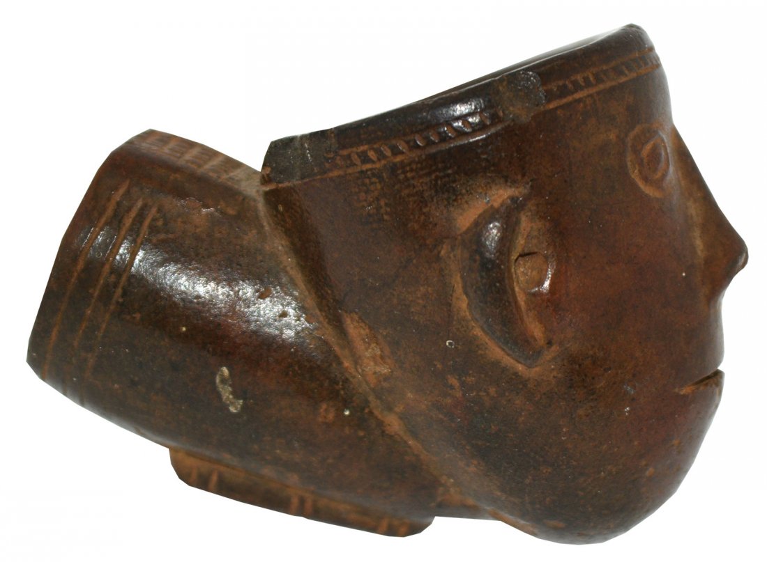 2 1/16" Face Effigy Pipe.  SC.   Berner COA. (1 of 6)