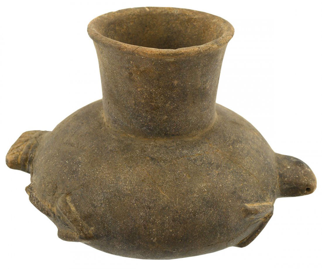 8 3/8" D. Fish Effigy Bottle.  Crosskno Site, AR. (1 of 4)