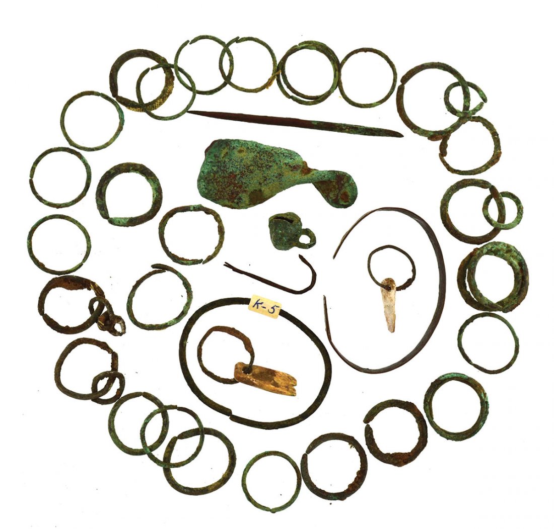 Group of 32 Copper Artifacts.  Nice Hairpin (4") and (1 of 1)