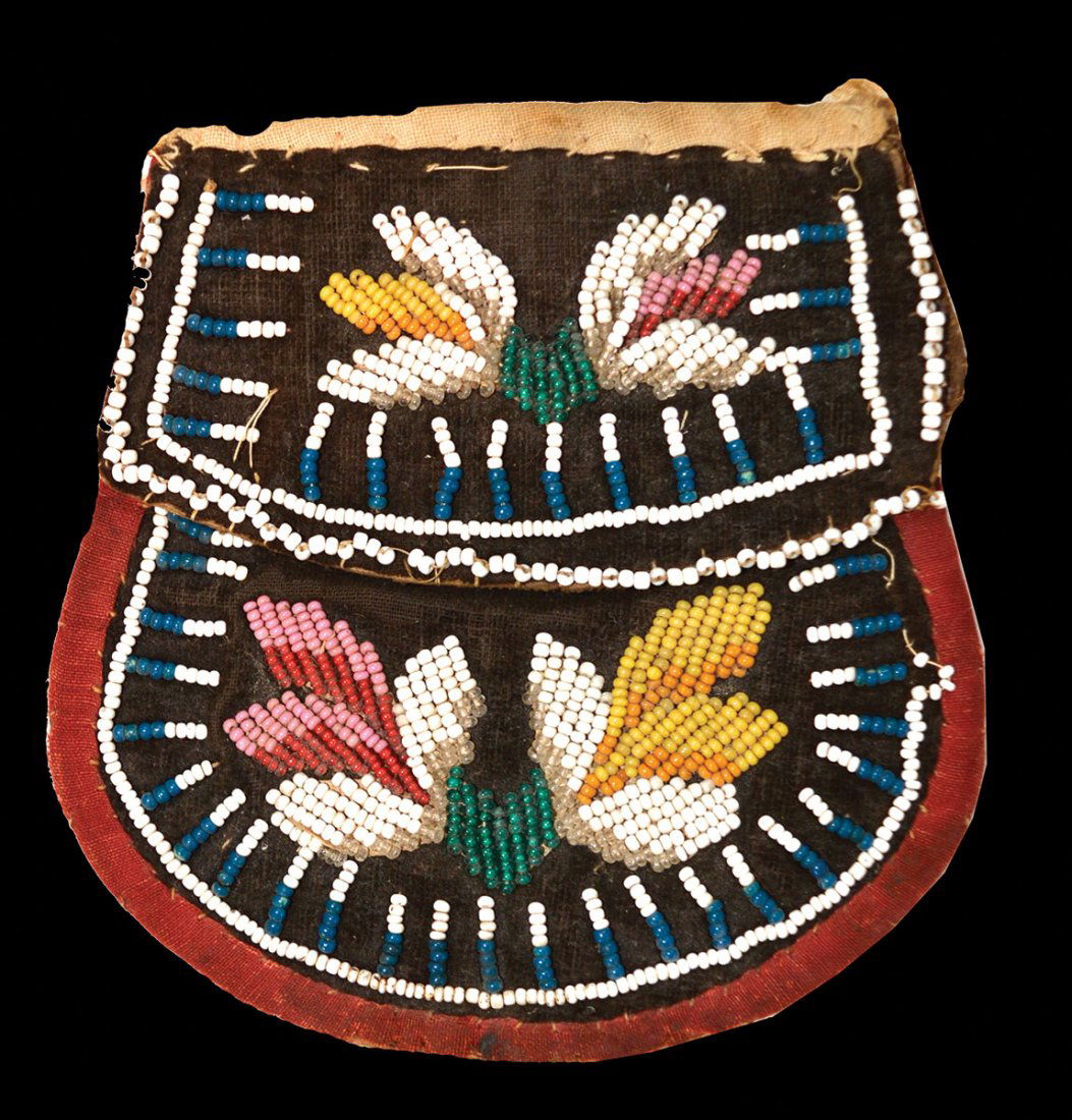 Two Iroquois Beaded Purses (4 1/2" & 6 3/4"  Older, (1 of 4)