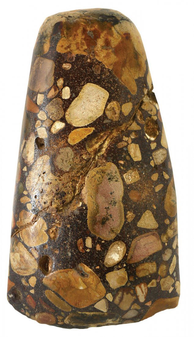 Wonderfully rare 3 7/8" Conglomerate Celt.  IL.  Ex-Leo (1 of 3)