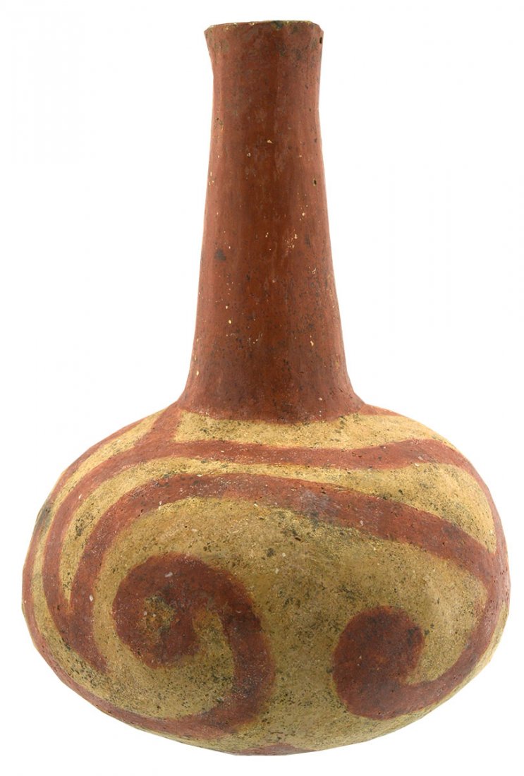 11 1/2" Nodena Red and White Swirl Bottle.  Roseland (1 of 3)
