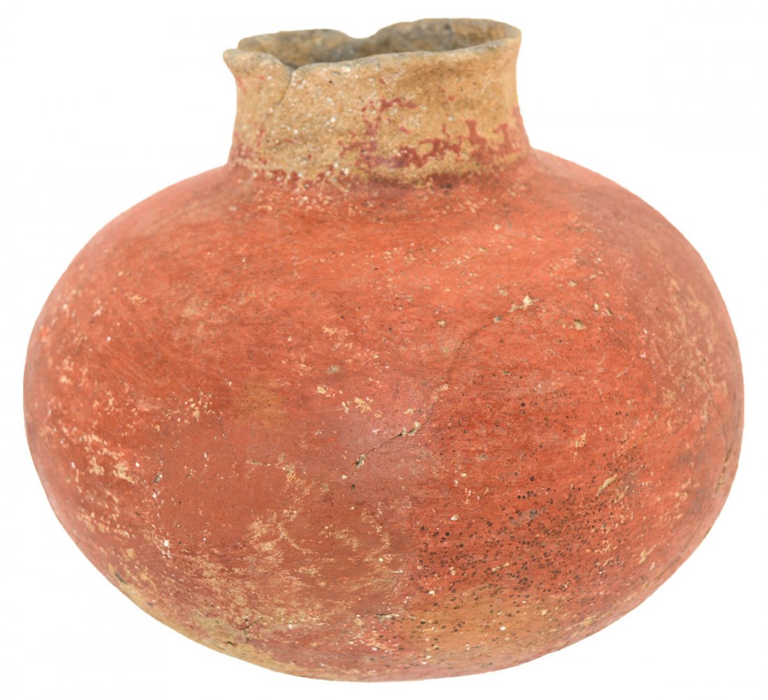 7" H. Short Neck Red Waterbottle.  Big Eddy Site.  St. (1 of 3)