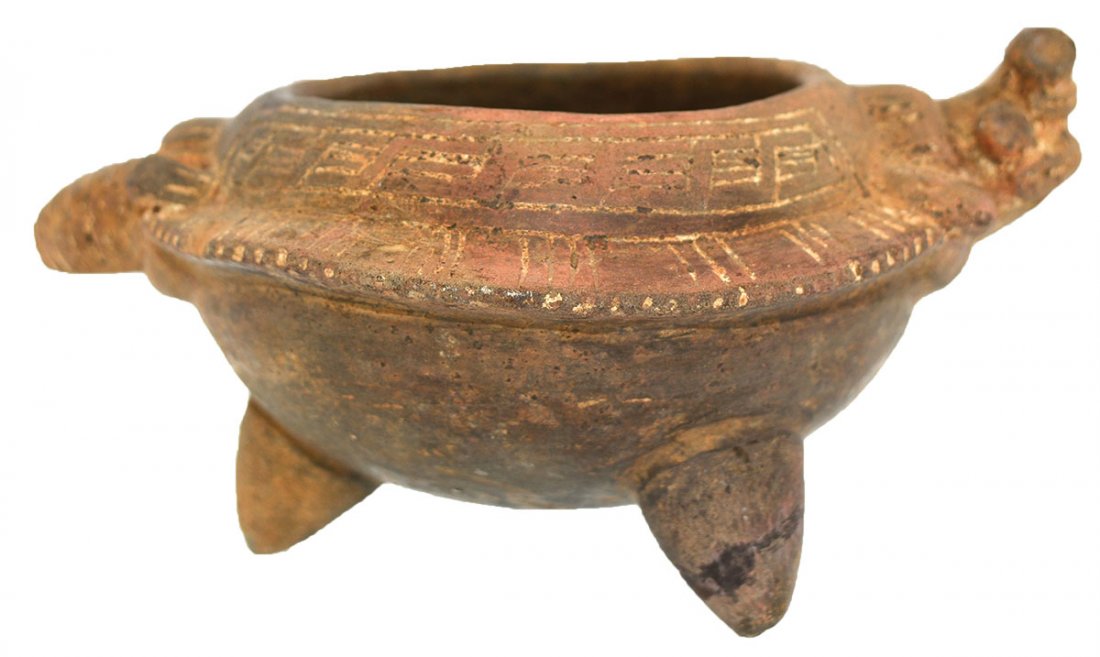 5 3/8" Turtle Effigy Bowl.  Costa Rica.  Pre-Columbian. (1 of 3)