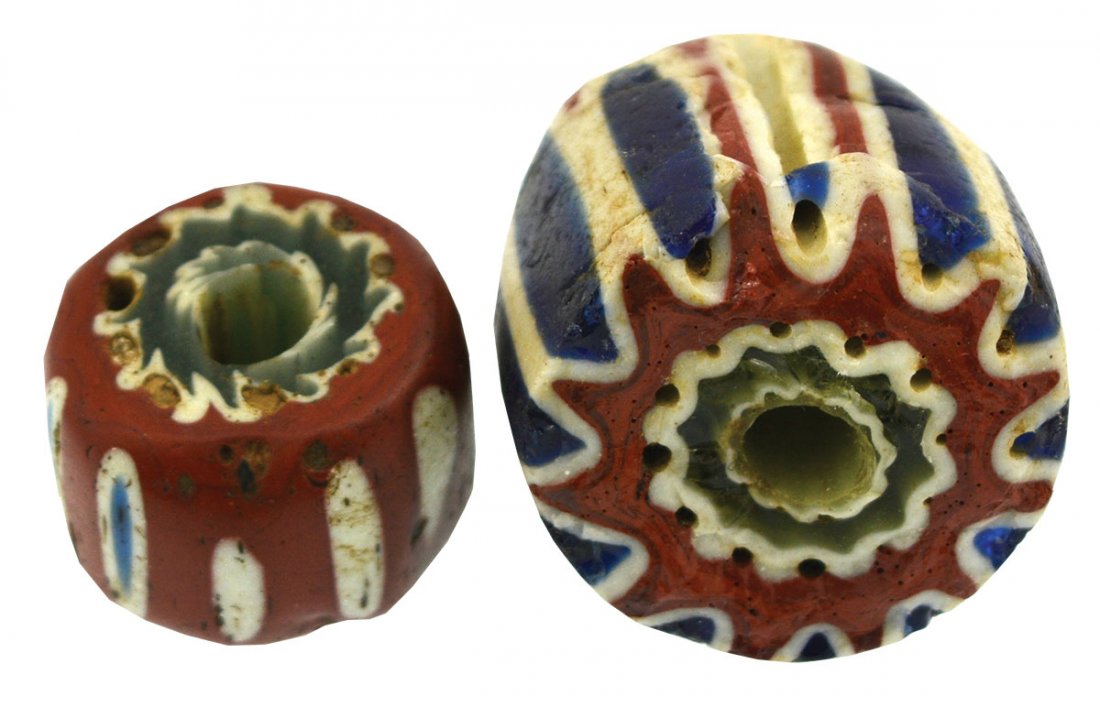 Ready made bead collection.  Two large, loose Chevron (1 of 2)