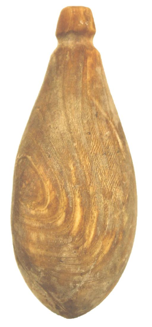 2 3/8" Grooved Polished Shell Plummet.  Rare. Davis COA (1 of 3)