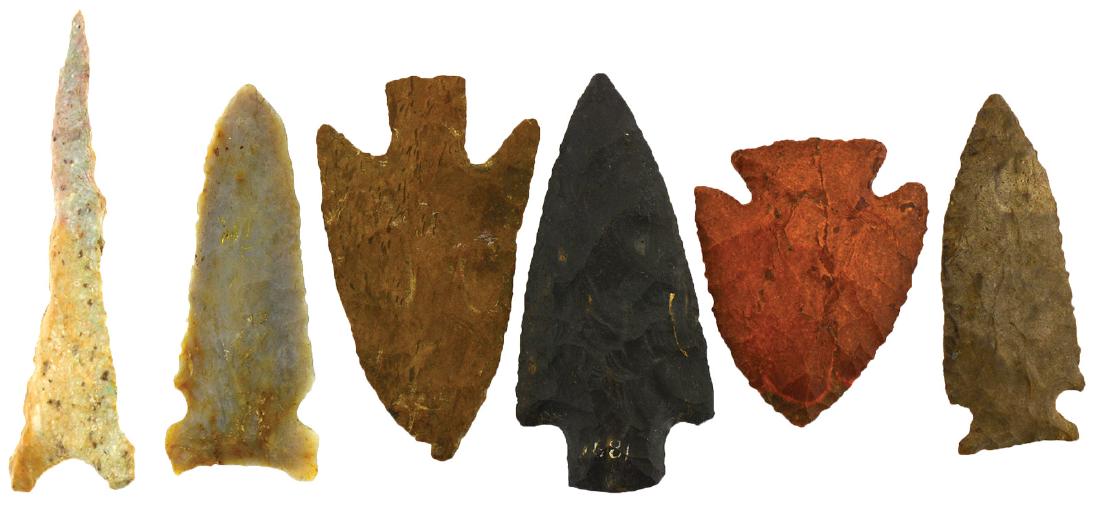 6 Very Fine Flint Artifacts.  TN.  2 1/4"-3 3/4". (1 of 1)