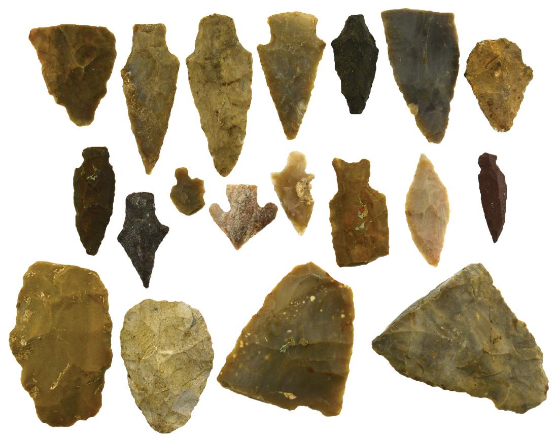 20 Flint Artifacts.  Texas.   5/8"-2 3/8".  Ex-Fred (1 of 1)