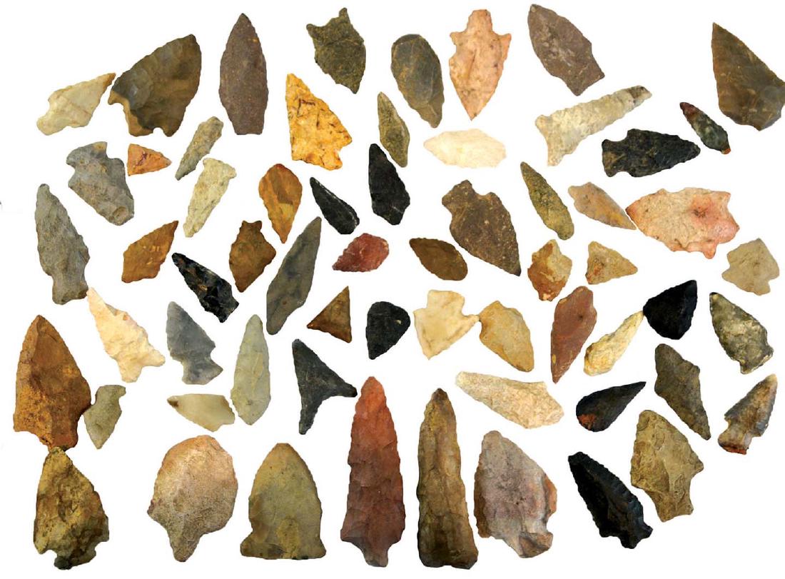 Group of 63 Flint Artifacts.  7/8"-3 5/8".  Mostly (1 of 1)