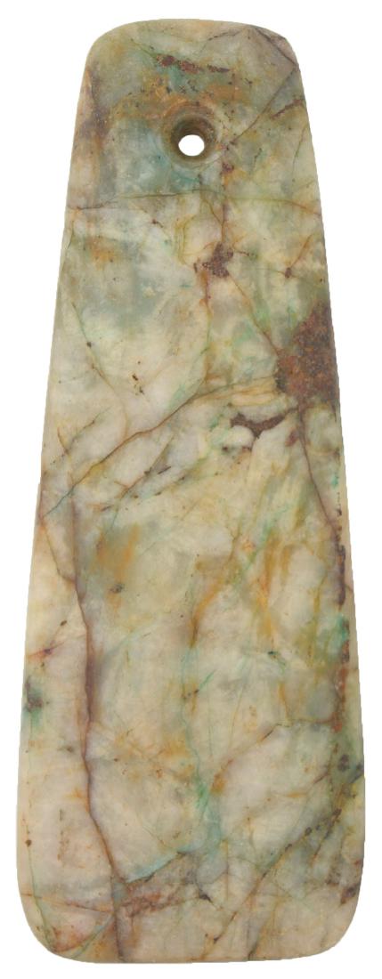 4 5/8" Stone Pendant.  MX.  Vivid green striped Quartz. (1 of 3)