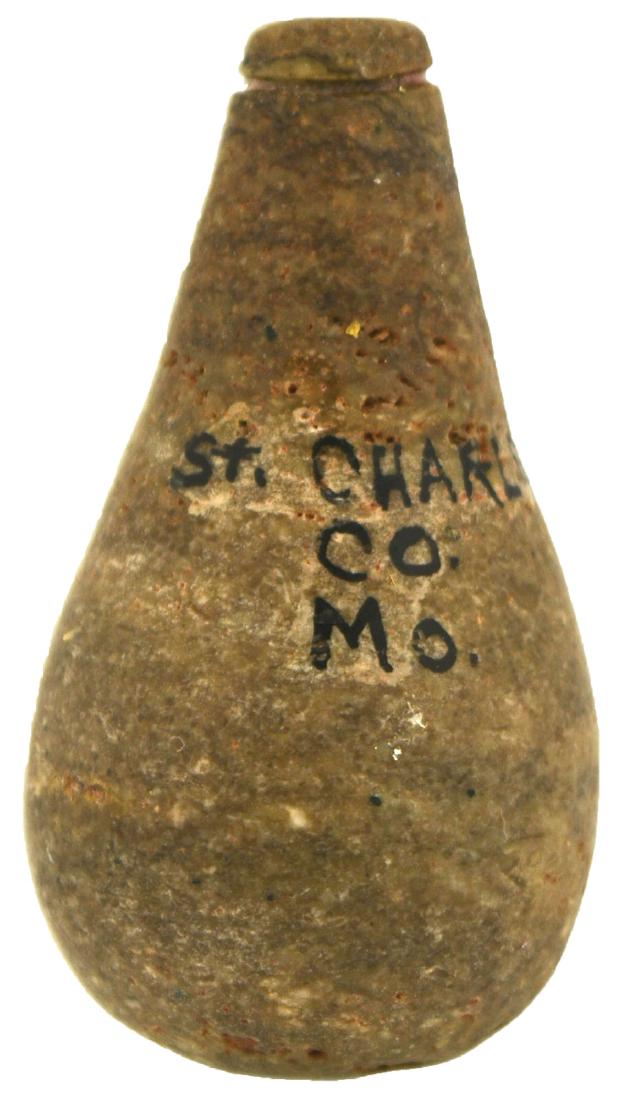 2 3/16" Grooved Plummet.  St. Charles Co, MO. Davis COA (1 of 3)