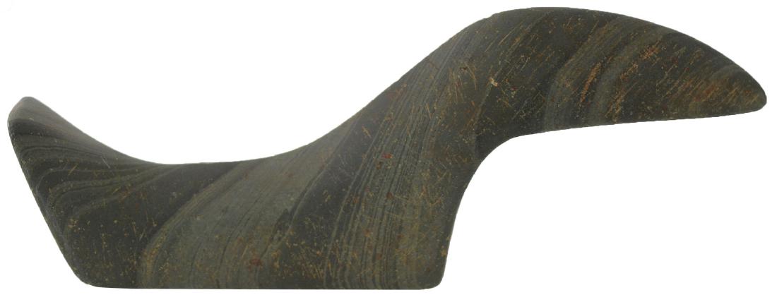 5" Birdstone.  OH.  Slate.  Holes intact.  Jackson COA (1 of 6)