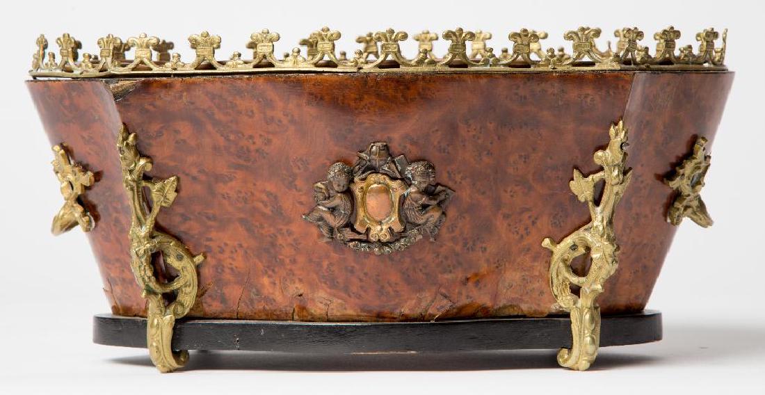 A FRENCH NAPOLEON III STYLE BURLED JARDINIERE (1 of 9)