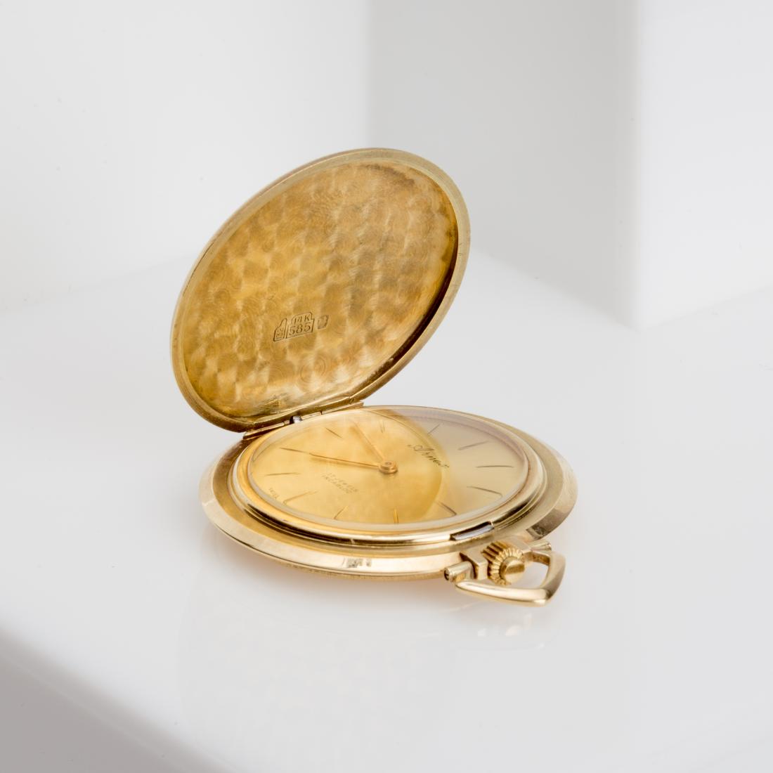 Arnex Pocket Watch In 14k Hunting Case