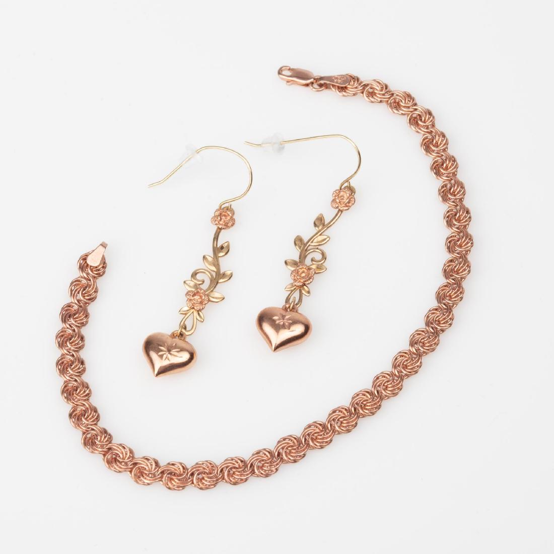LOT WITH ROSE GOLD "MICHAEL ANTHONY" EARRINGS AND (1 of 12)