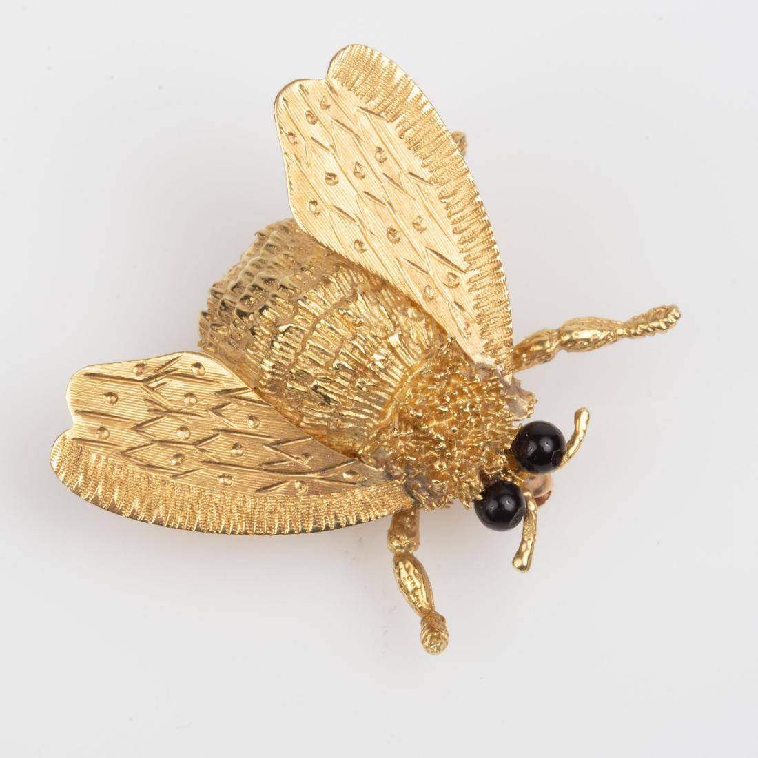18K 'Cellino' Bee Brooch with Onyx Eyes (1 of 8)
