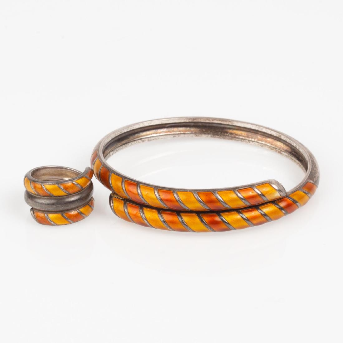 David Andersen Enamel & Sterling Bracelet and Ring Set (1 of 9)