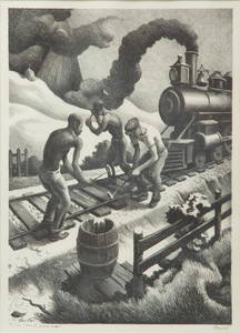 Thomas Hart Benton 'Ten Pound Hammer' Signed Lithograph
