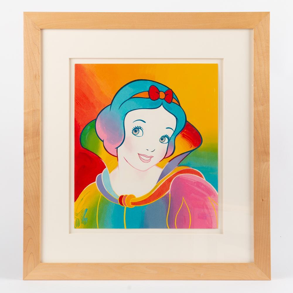 Peter Max Signed Serigraph, Disney Suite: Snow White: Peter Max (German-American, b. 1937) Snow White (Disney Suite), 1994 Serigraph on paper 16" x 14" (sheet size) Crayon-signed and numbered (311/500) to the bottom, with "SOMA" and "PETER MAX 1994" cho