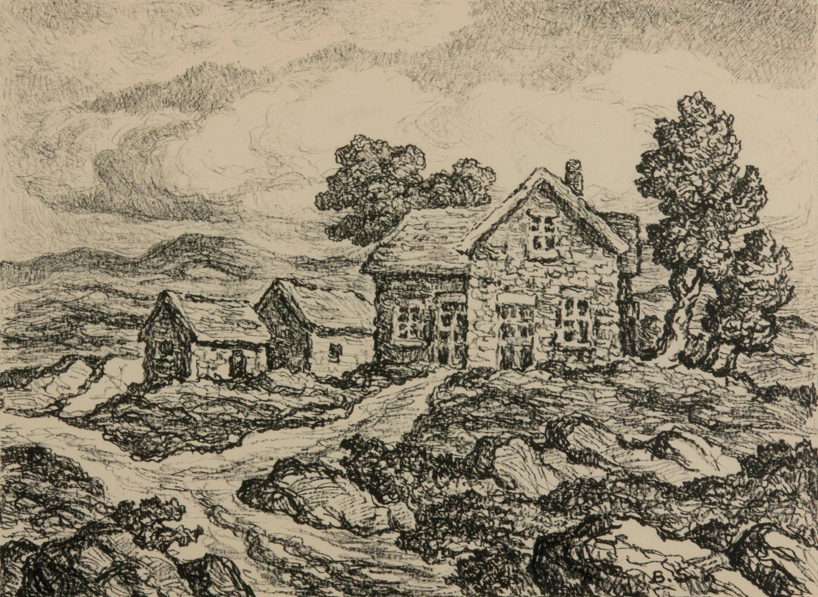 Birger Sandzen 'Once a Home' Pencil-Signed Lithograph (1 of 6)