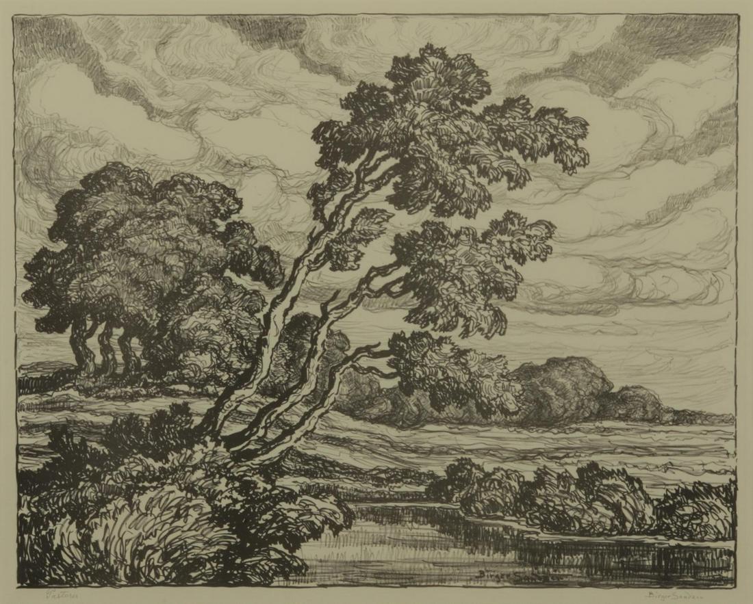 Birger Sandzen 'Pastures' Pencil-Signed Lithograph (1 of 7)