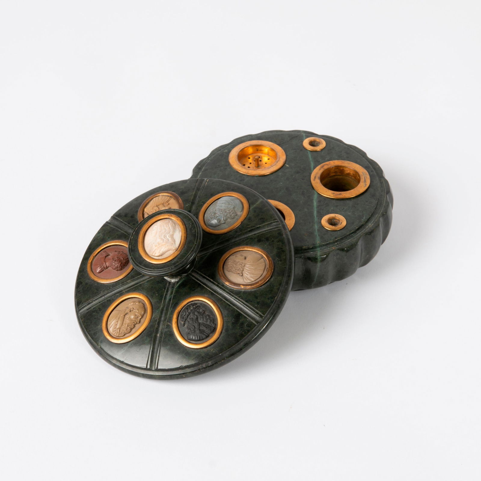 Italian Grand Tour Inkwell with Cameos & Watercolor (1 of 12)