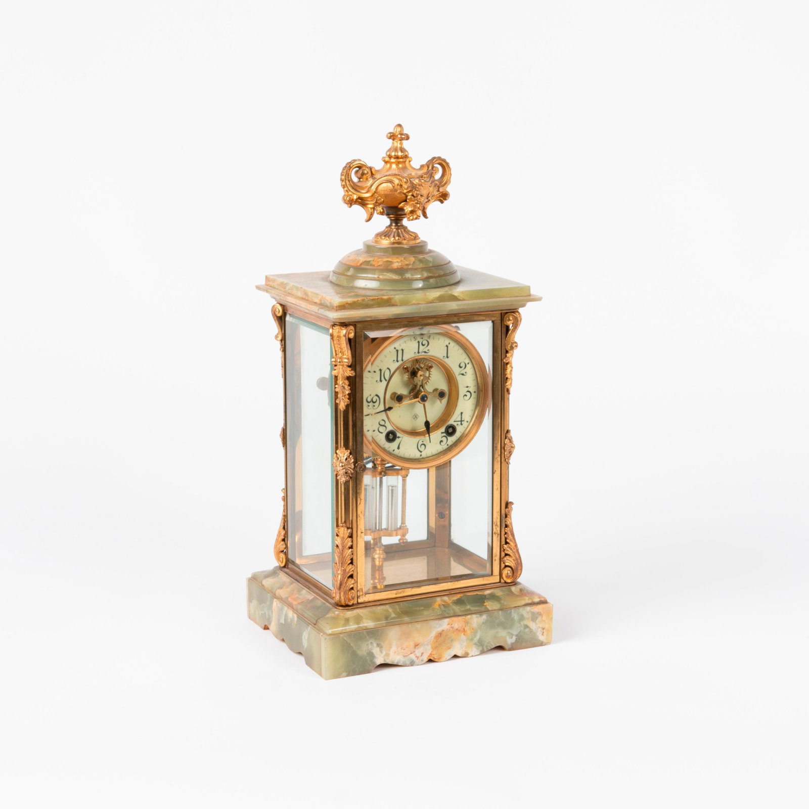 Ansonia Onyx & Gilt Brass Mantel Clock (1 of 10)