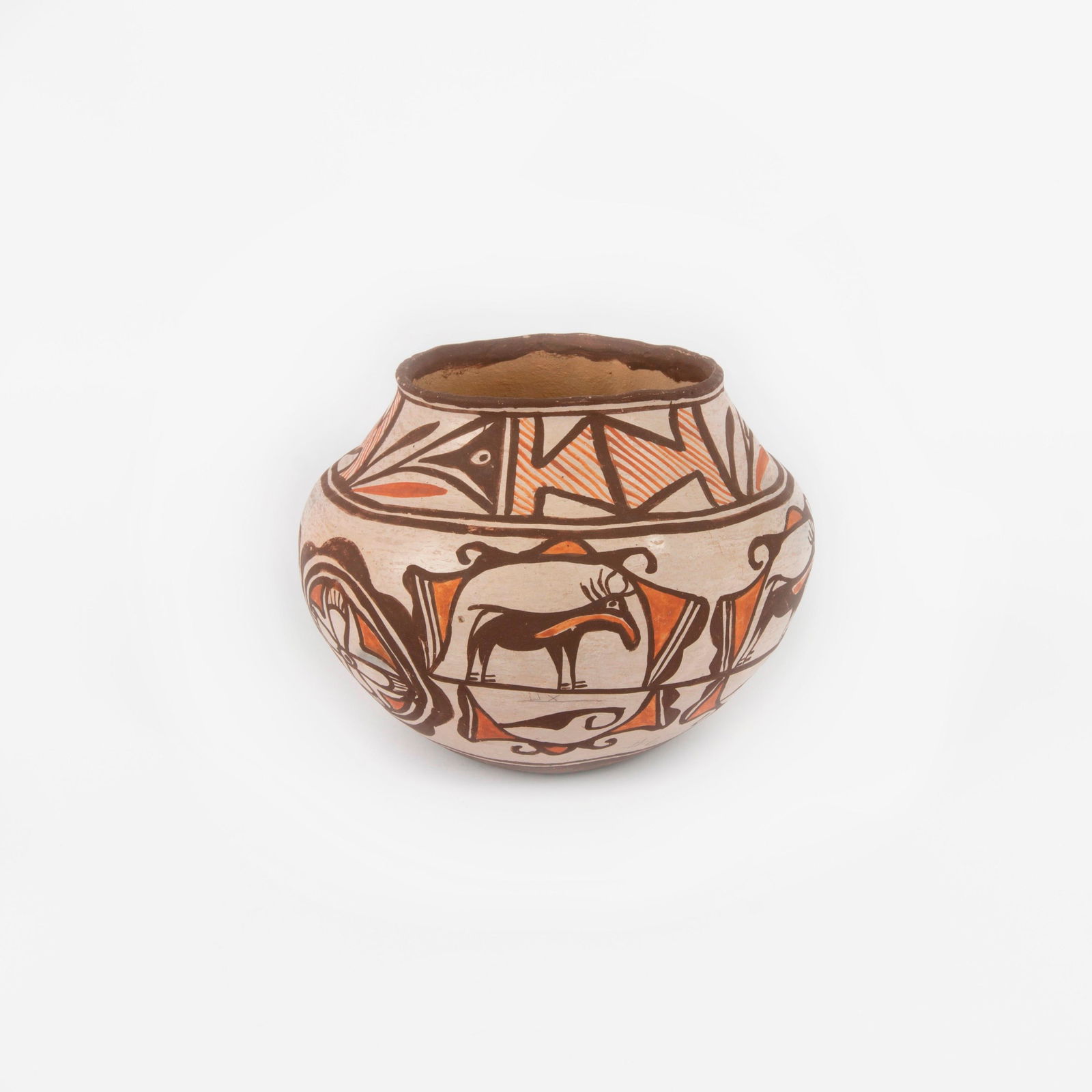 Zuni Pottery Olla with Heartline Decoration (1 of 7)