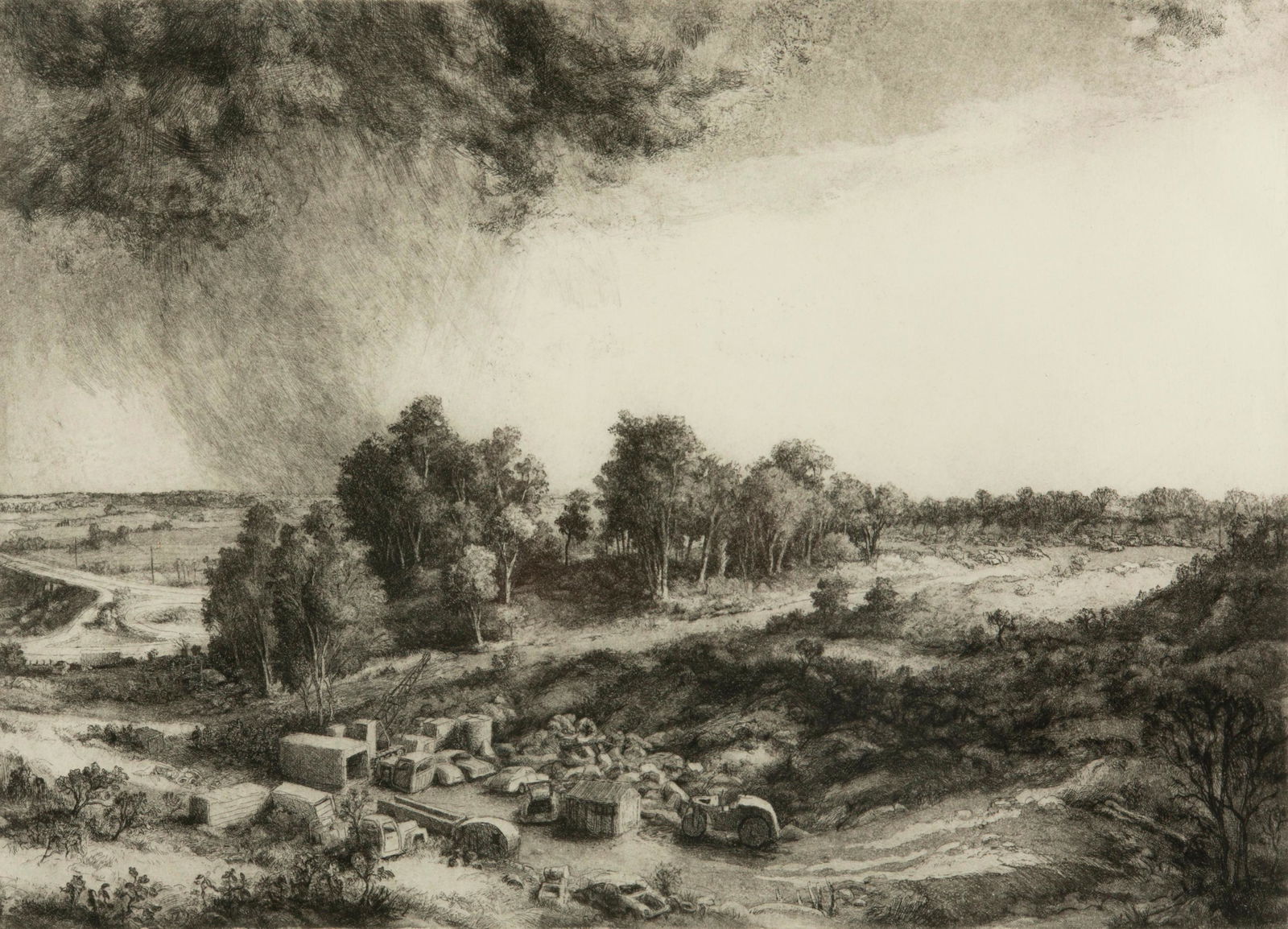 Doug Osa 'Sandifer's Backyard' Etching (1 of 18)