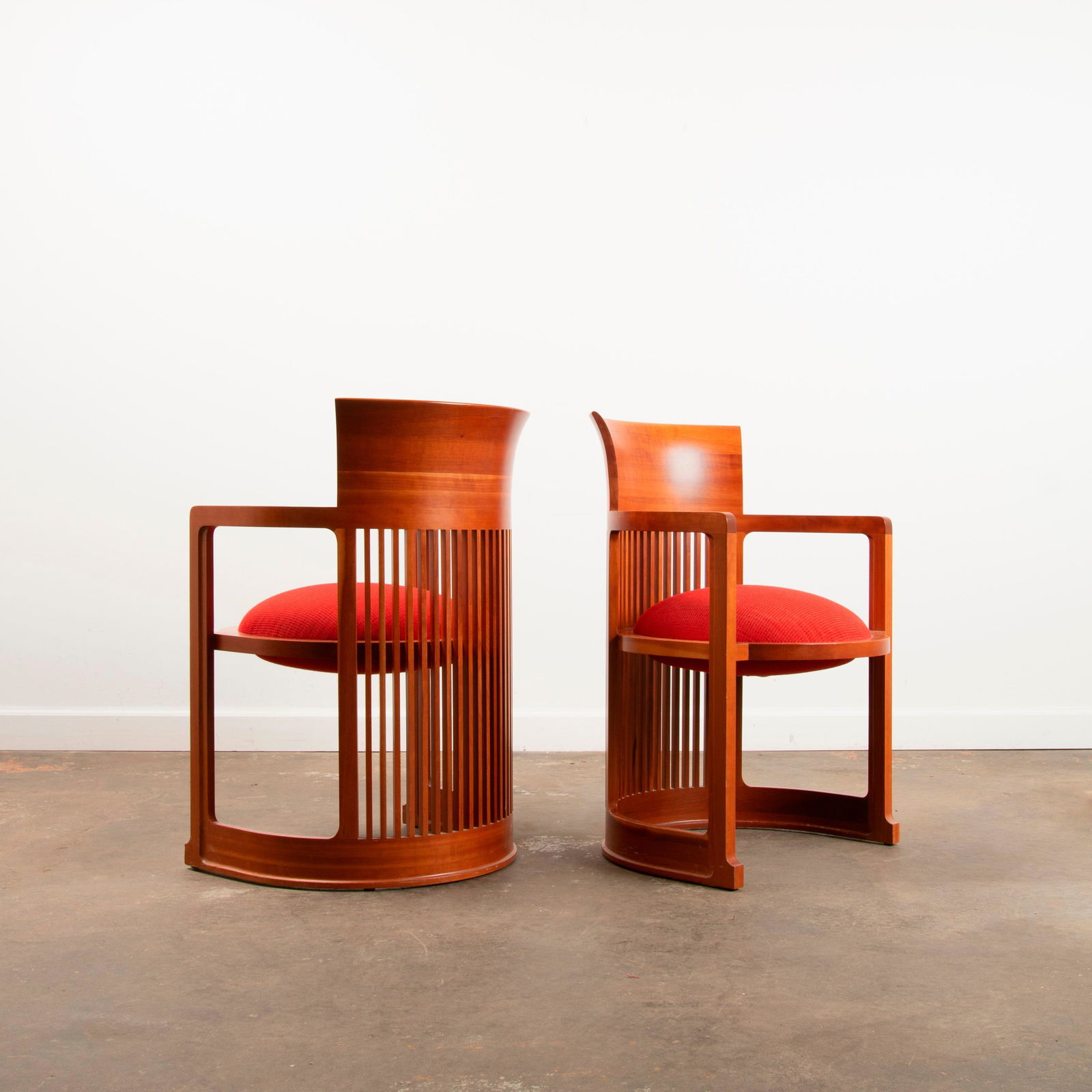 FRANK LLOYD WRIGHT / Two Cassina Taliesin Barrel Chairs (1 of 8)