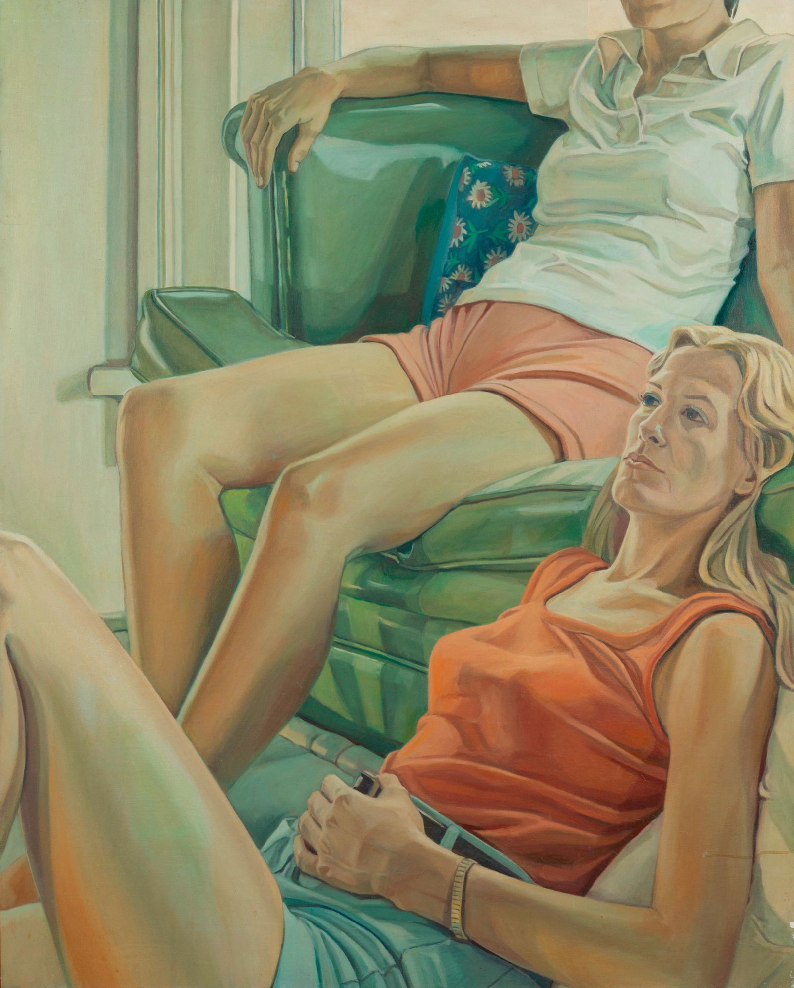 HENRY RANSOM / Two Seated Women (1970s Oil) (1 of 11)