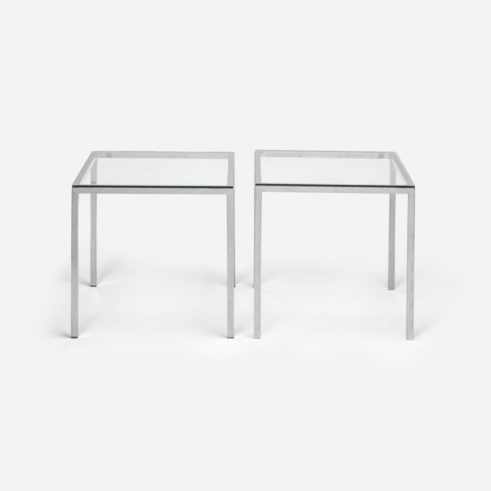 FLORENCE KNOLL or Style / Pair of Chrome End Tables (1 of 10)