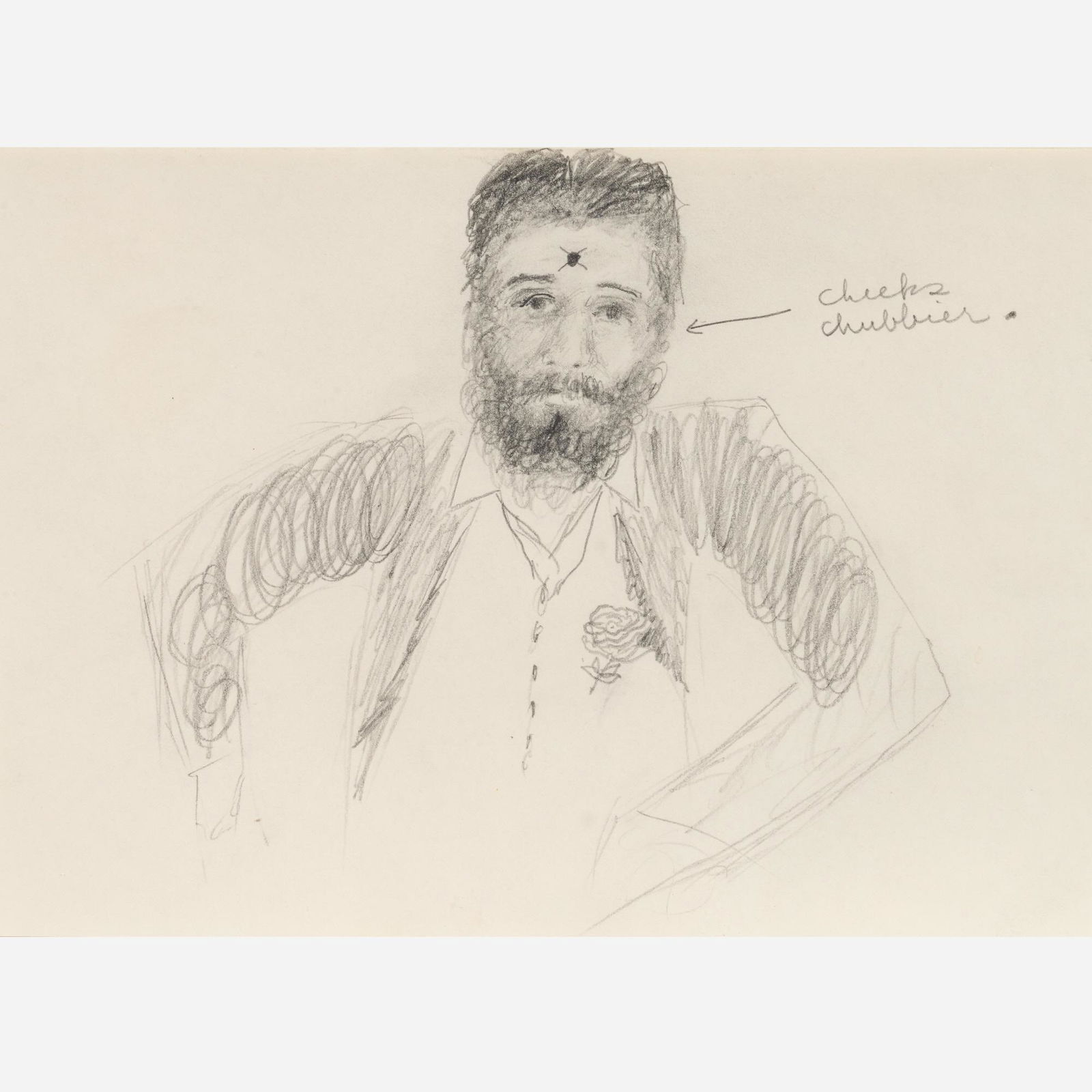 NICOLAS AFRICANO / Cheeks Chubbier (1974 Pencil (1 of 3)