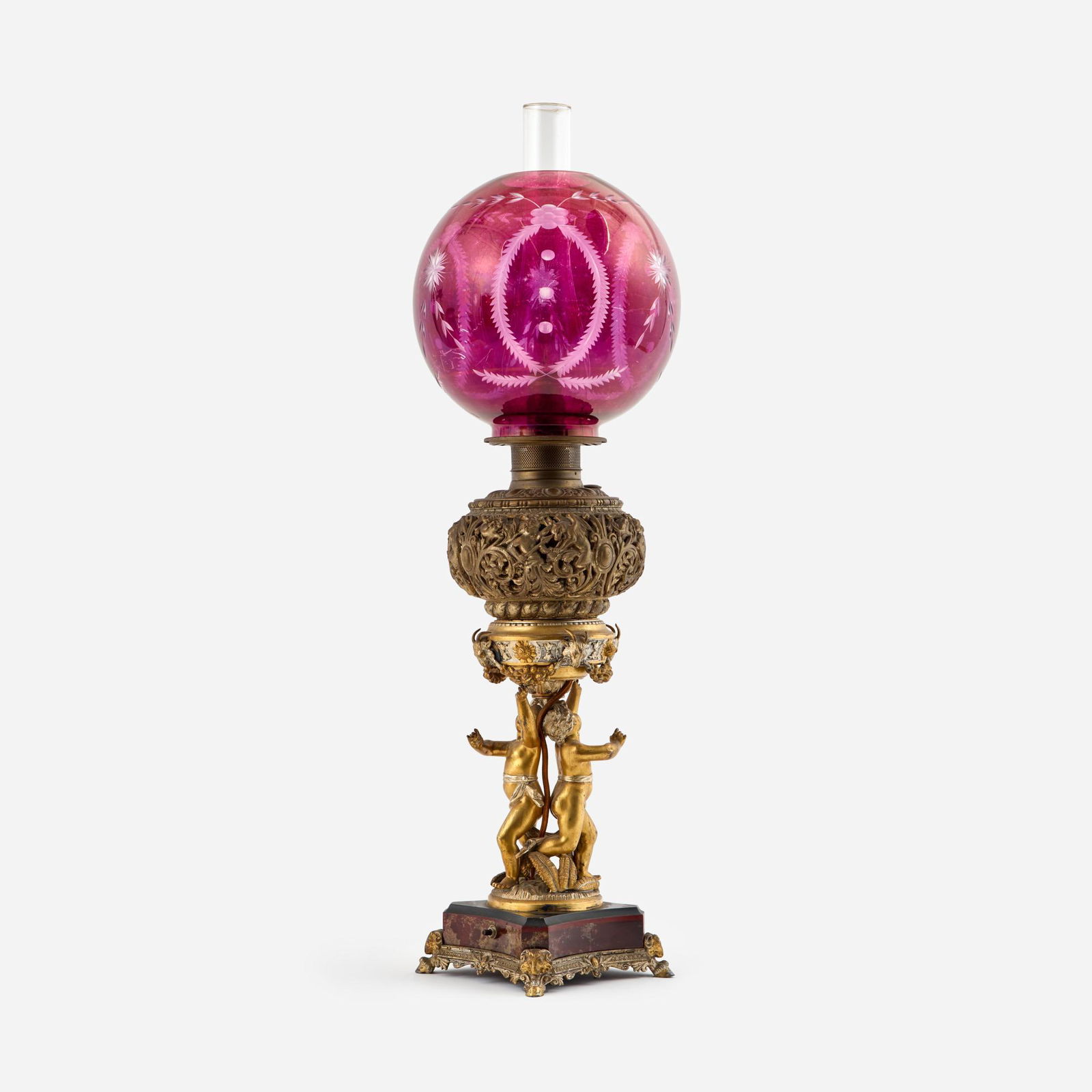 Sculptural Putti Electrified Banquet Lamp, ca. 1889 (1 of 11)