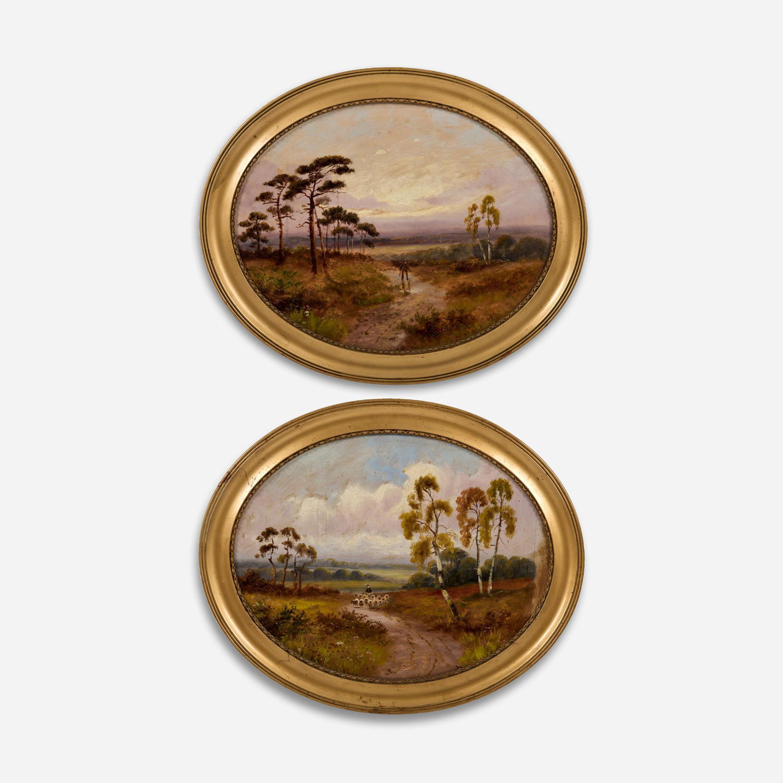 Pair of Oval English Oil Landscapes, Late 19th c. (1 of 8)