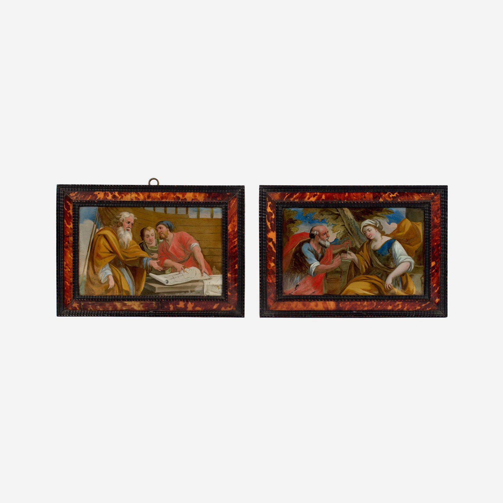 Two Antique Reverse-Painted Glass Panels (1 of 10)