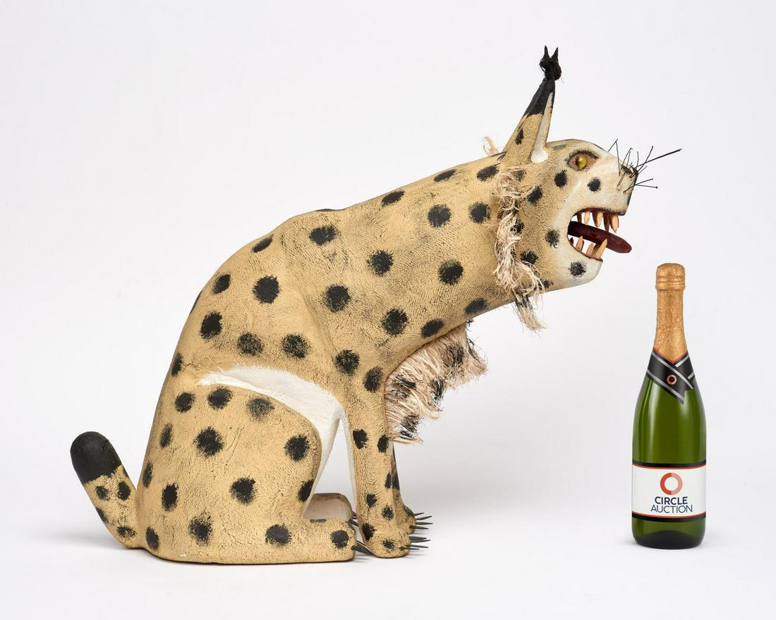 RON RODRIGUEZ "Lynx" (1995 Folk Art Carving) (1 of 9)