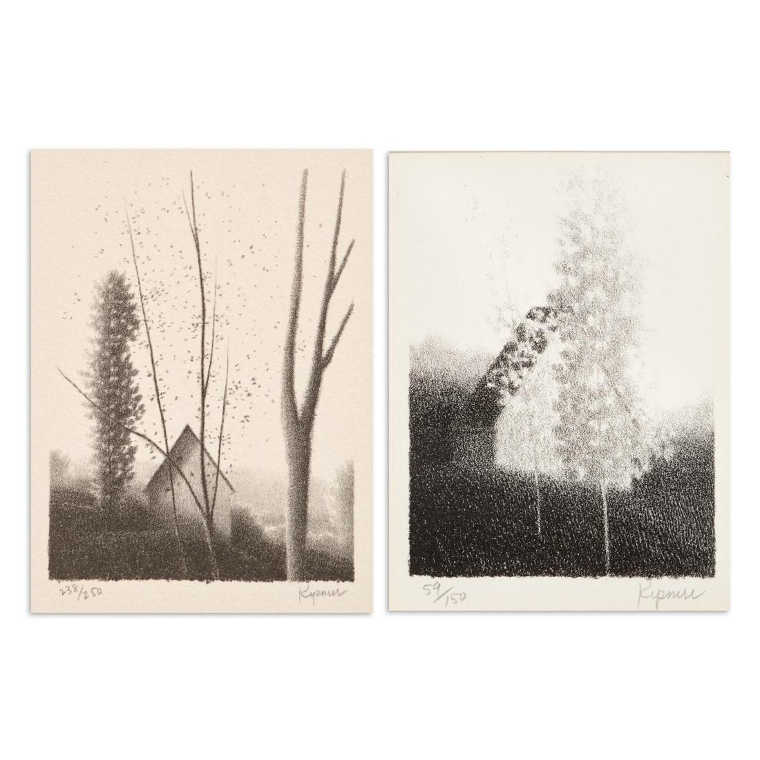 Robert Kipniss Pair of Framed Lithographs (1979) (1 of 6)