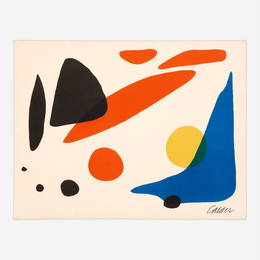 ALEXANDER CALDER "Composition: Blue Boomerang" (1962, Signed)