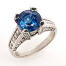 18k Cornflower Blue Sapphire Diamond Ring