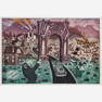 Warrington Colescott "Welcome to Watt Park" Etching (1985)