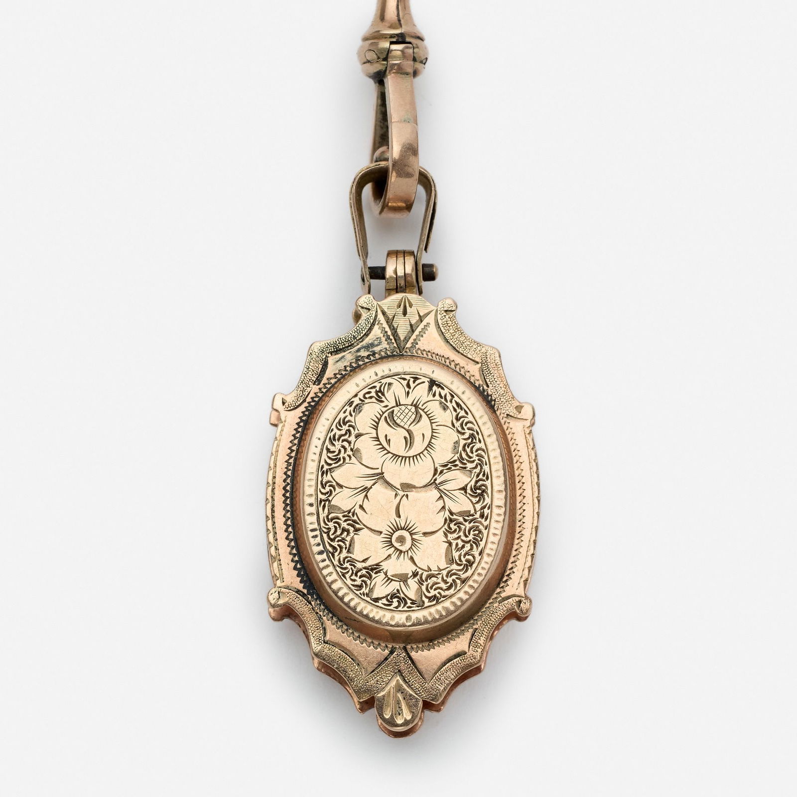 Victorian 8k Thick Watch Chain + Locket (1 of 4)