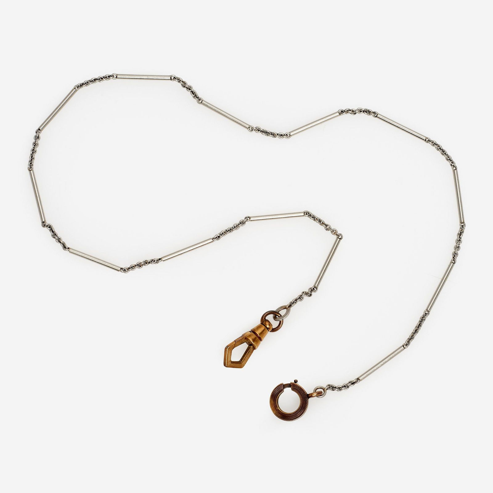 Platinum Pocket Watch Chain w/ 14k Clasp (1 of 4)