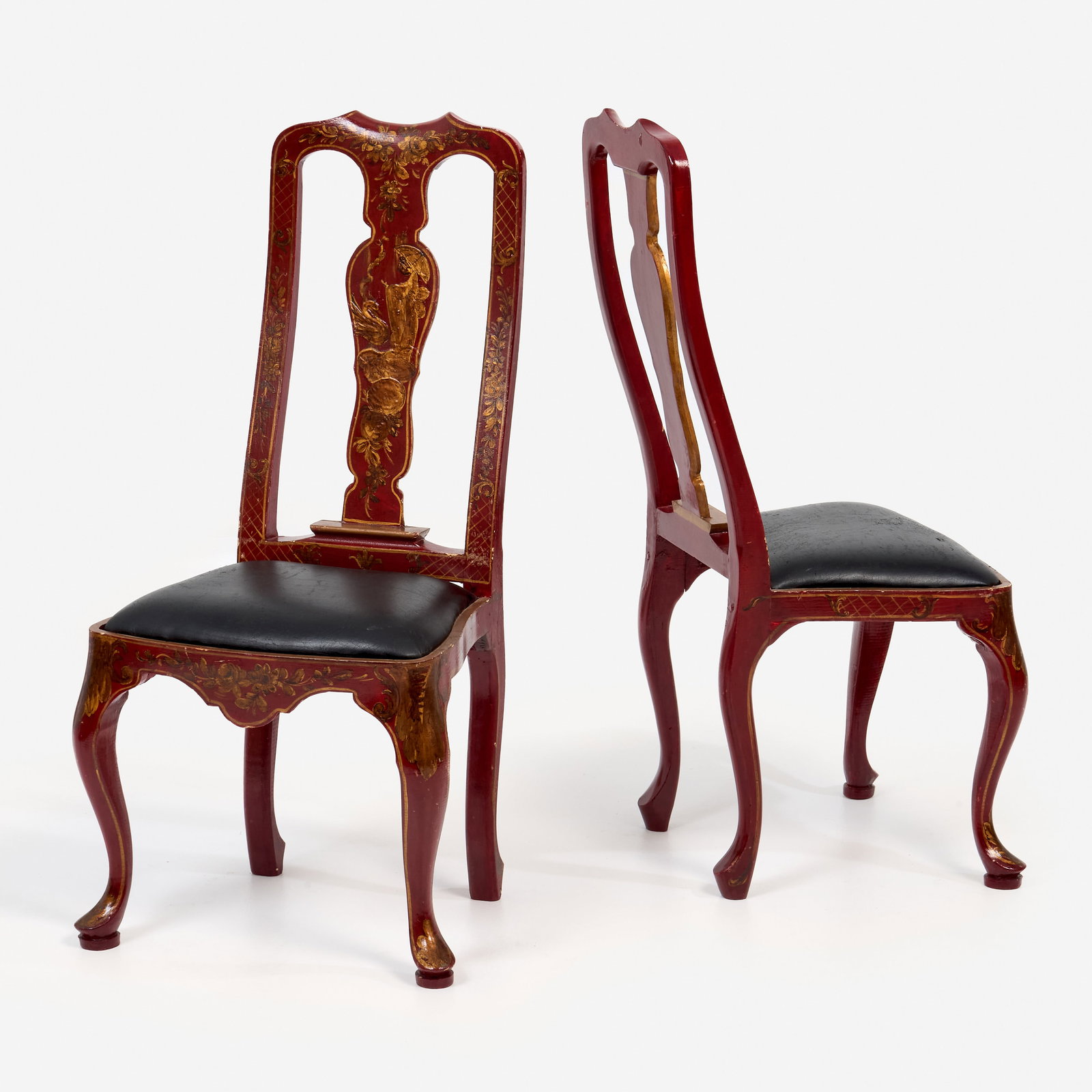 Pair of Queen Anne Style Chairs with Chinoiserie Decoration (1 of 15)