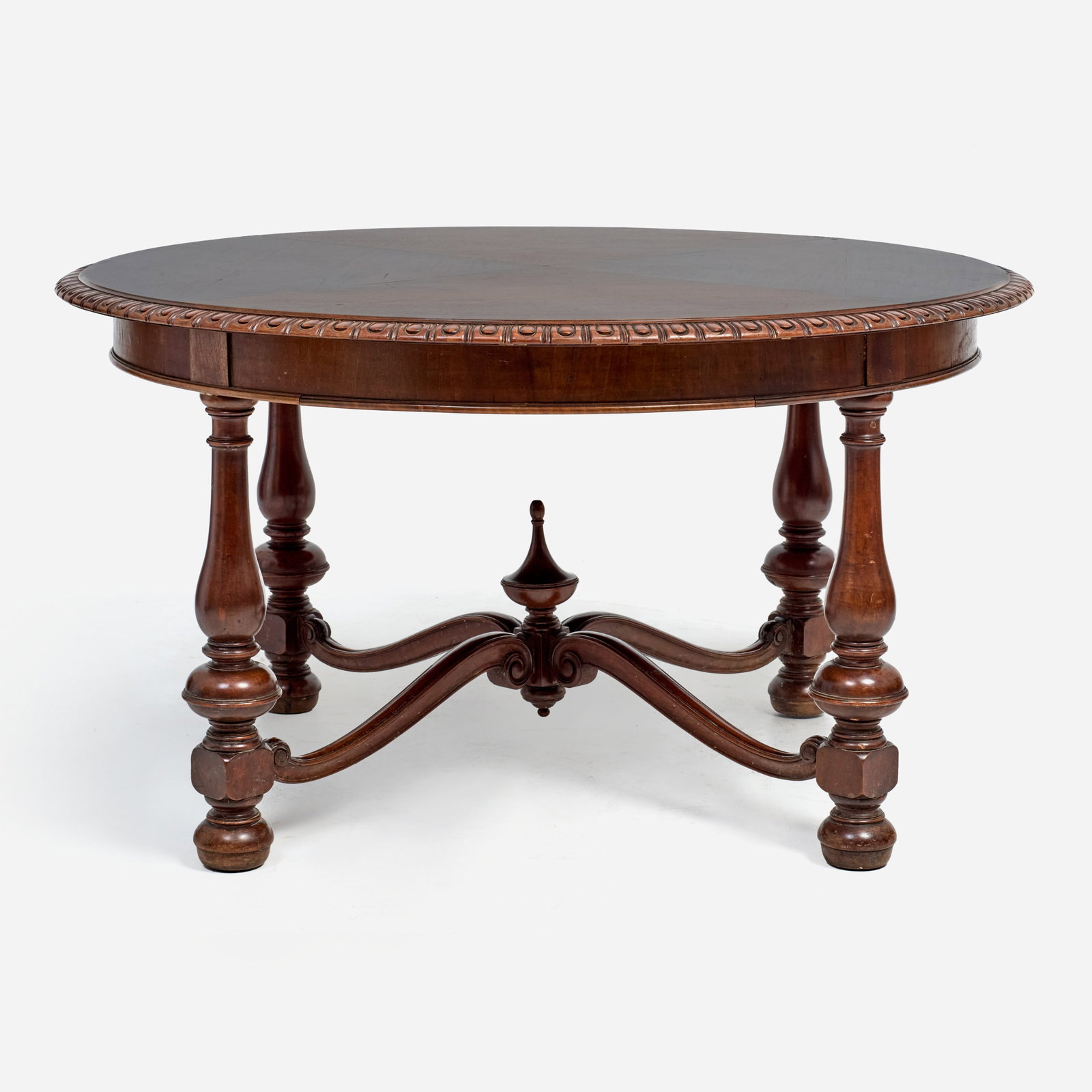 Antique Round Walnut Dining Table (1 of 9)