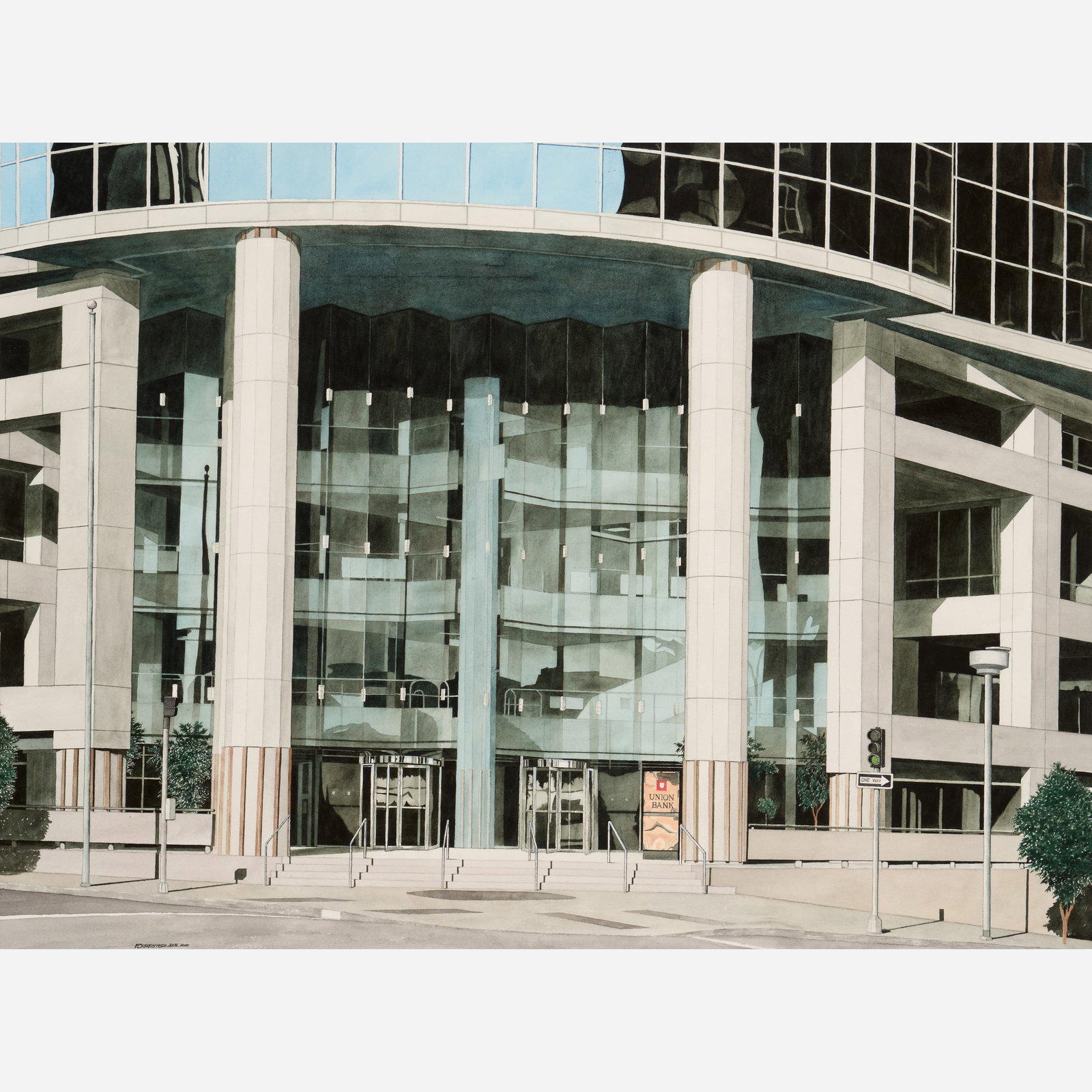 Dana Forrester "Union Bank" Watercolor (1 of 5)