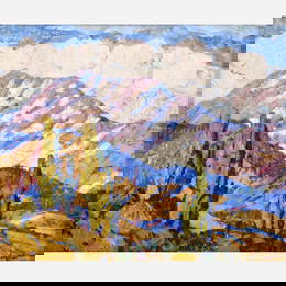 Birger Sandzen "Snow and Sunshine, Boulder, Colorado" Oil (1921)