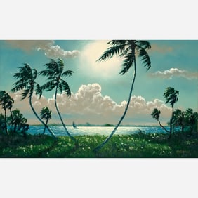 Harold Newton "Windy Morning, Indian River [Jumbo]" Oil on Upson Board