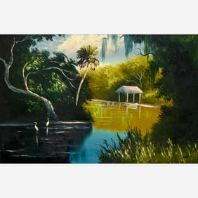 Livingston Roberts "Riverbend" Oil on Upson Board
