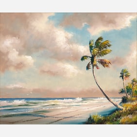 Harold Newton "Evening at Vero Beach" Oil on Board